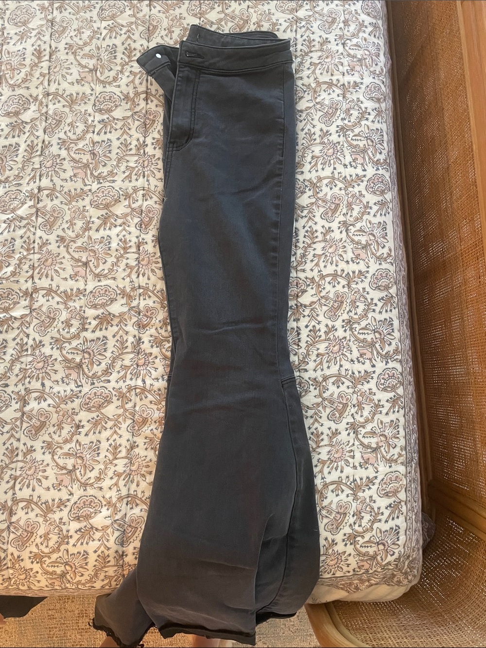 Free People Black Flared Jeans - High Waist